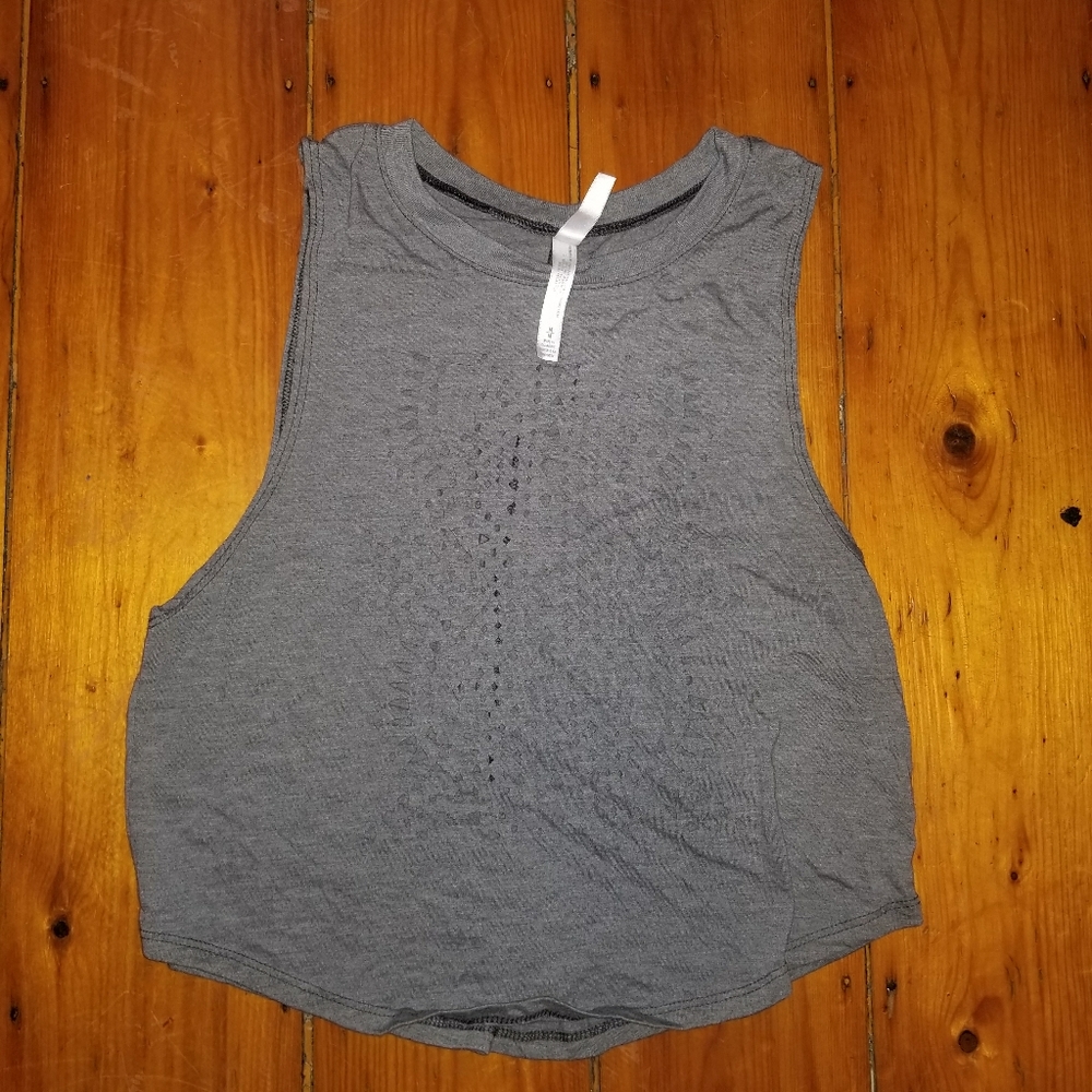Medium gray crop top